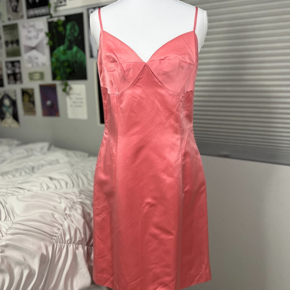 Tracy Reese Pink Silk Slip Dress Size 10 Spaghetti Strap Vintage